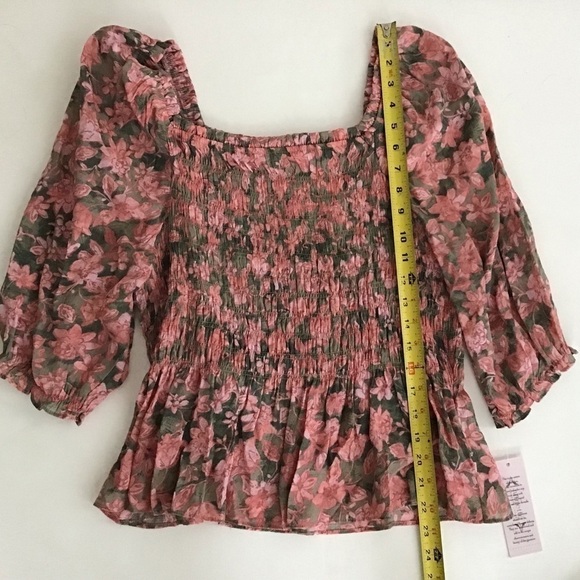 Nanette Lepore puff sleeve peasant blouse. Size Large. NWT - Picture 7 of 8